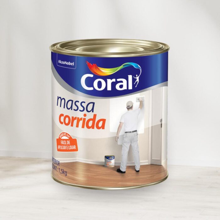 Massa Corrida Coral 1,5 KG Branca Pré Pintura