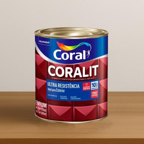 Esmalte Sintético Coralit Acetinado Ultra Resistente Branco Neve 900ml