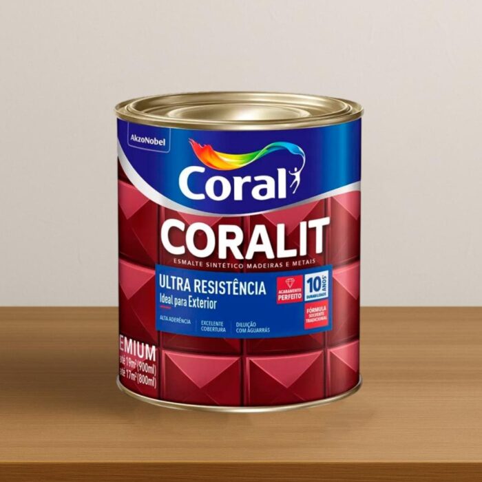 Esmalte Sintético Coralit Acetinado Ultra Resistente Branco Neve 900ml