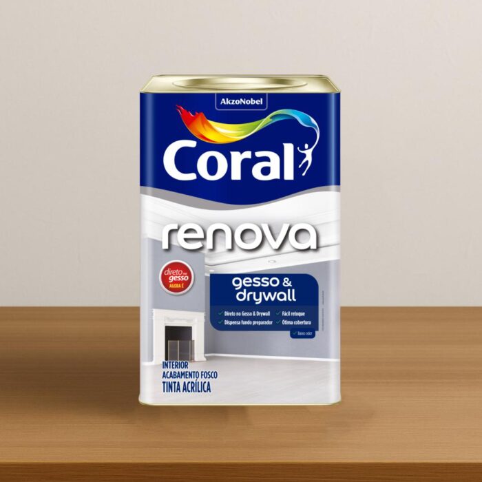 Tinta Acrílica Renova Gesso Drywall Fosca Coral Branco 18L
