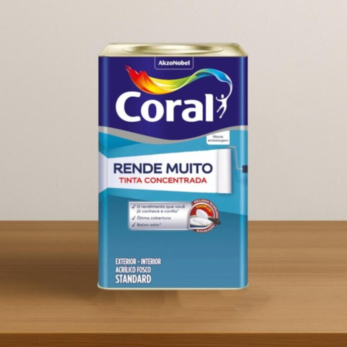 Tinta Acrílica Standard Fosca Coral Rende Muito Branco Neve 18L