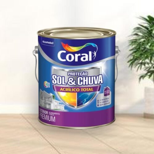 Tinta Acrílica Premium Fosca Coral Proteção Sol & Chuva Branco 3,6L