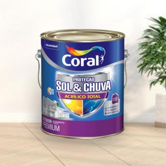 Tinta Acrílica Premium Fosca Coral Proteção Sol & Chuva Branco 3,6L