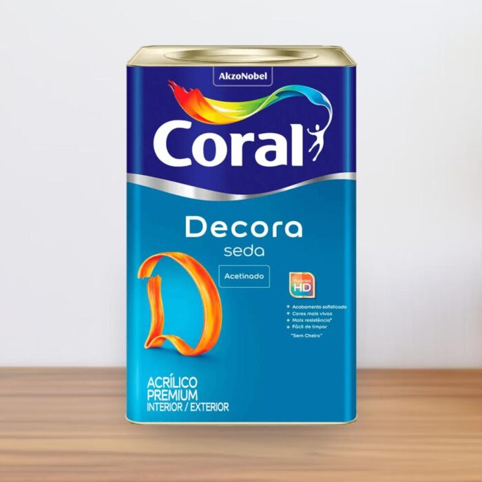 Tinta Acrílica Premium Coral Acetinado Decora Seda Branco Neve 18L
