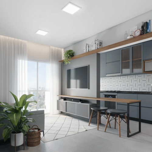 Painel Led Sobrepor Avant Quadrado 4000k Luz Branca 22cm 18 W Bivolt