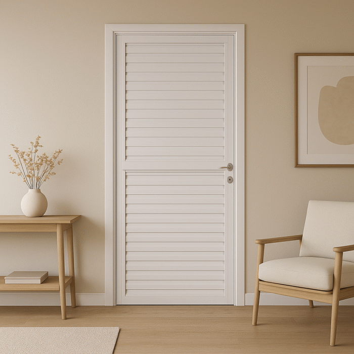 Porta MGM Alumínio Branco Laminada 210x80 Esquerda